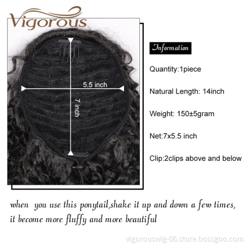 Cheapest Wholesale For Black Women High Curly Long Wrap Around Clip In Drawstring Girls Hairpiece Hair Ponytail Extensions